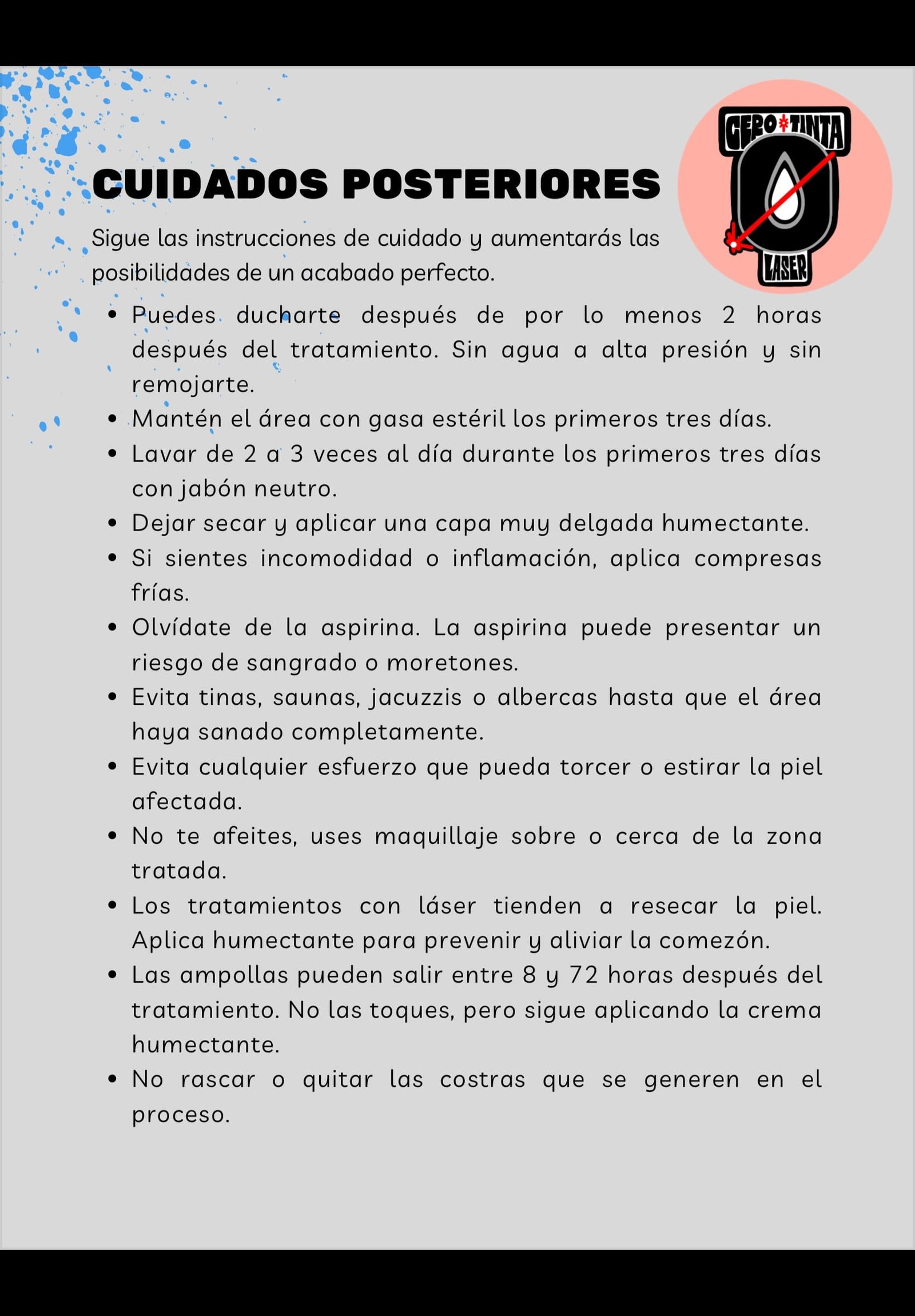 como cuidar la remocion de un tatuaje con laser